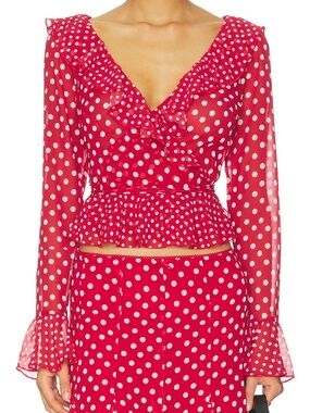 Guizio Mallorca Ruffle Wrap Top